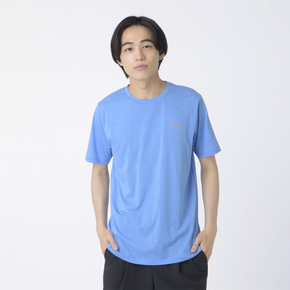 ニューバランス メンズ 半袖 機能 Tシャツ ヘザーテックショート