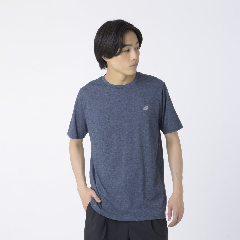 ニューバランス メンズ 半袖 機能 Tシャツ ヘザーテックショート