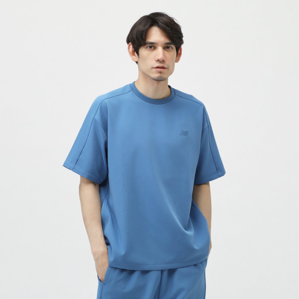 アルペン限定 リラックスショートスリーブTシャツ ウーブン(グレイシュブルー-S　メンズ)