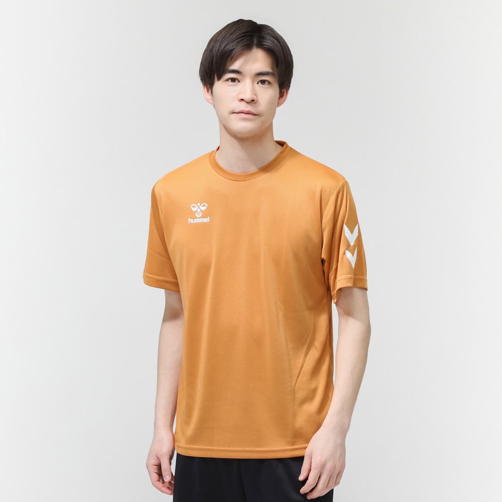 hummel オレンジ厚手メッシュウェア 背番号2-10 ジュニア用 ヒュンメル (hummel) ONLY hummel 昇華ゲームウェア シャツ HAGSN123A