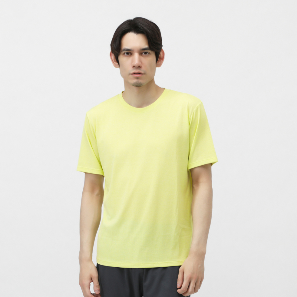 iCOOL 接触冷感UV Tシャツ(イエロー-3XL　メンズ)
