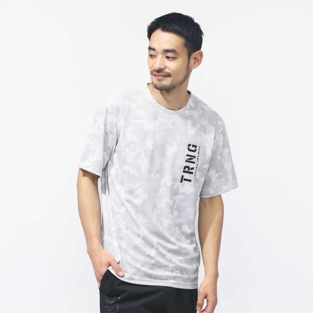 ドライメッシュTシャツ カモ総柄(ライトグレー-S)