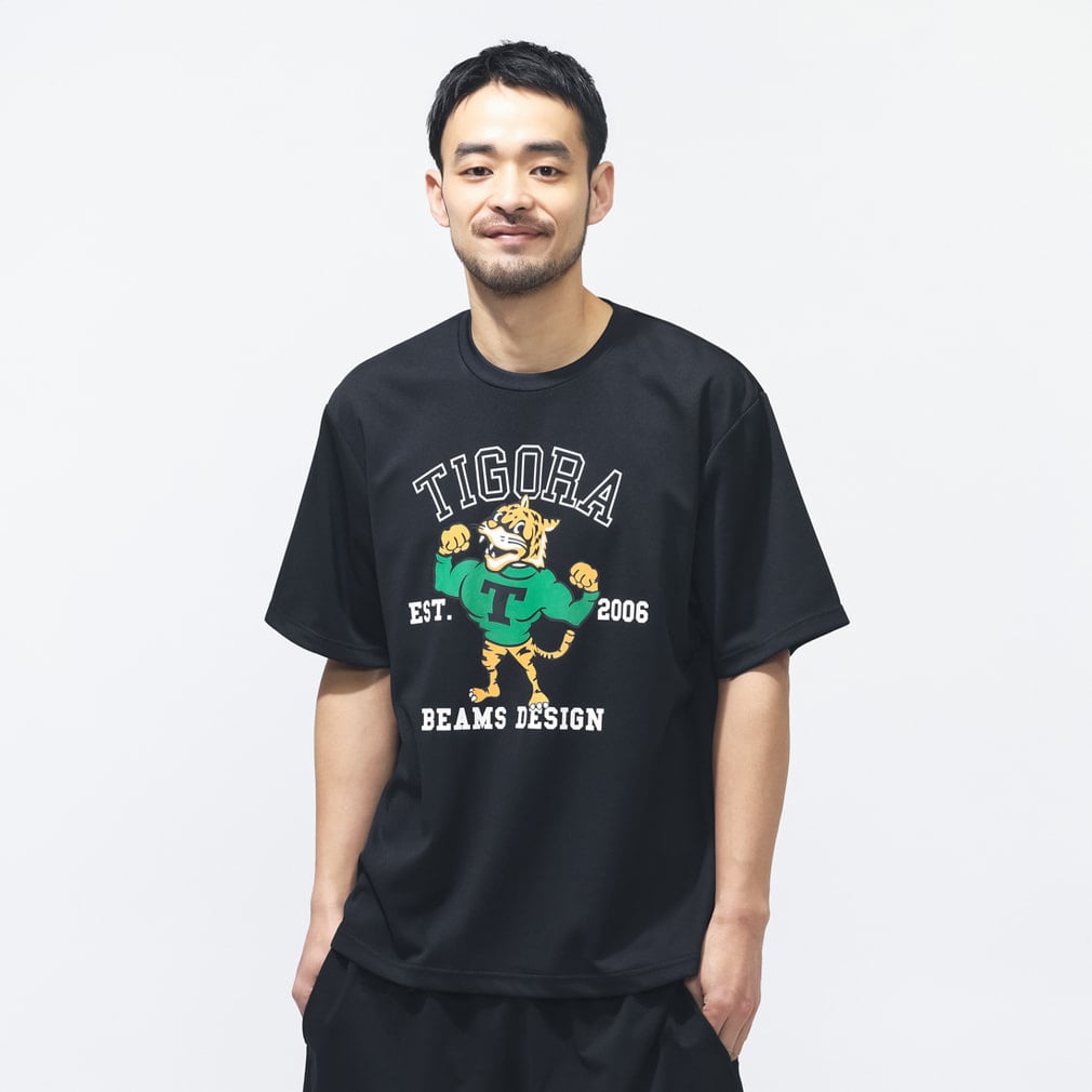 アンジュルム　伊勢鈴蘭 beams Tシャツ 黒 Lサイズ TIGORA by BEAMS DESIGN メンズ 半袖 機能 Tシャツ トレーニング