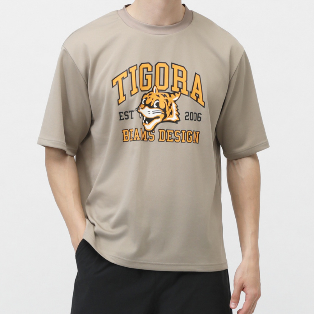 ドライメッシュグラフィックTシャツ(ベージュ-S)