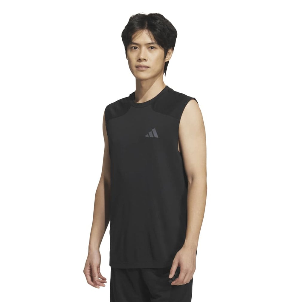 クール タッチ レギュラーフィット ステルス スリーバー ノースリーブ Tシャツ(ブラック-S)
