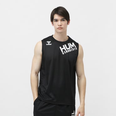 ノースリーブシャツ(ブラック×ホワイト-M　メンズ)