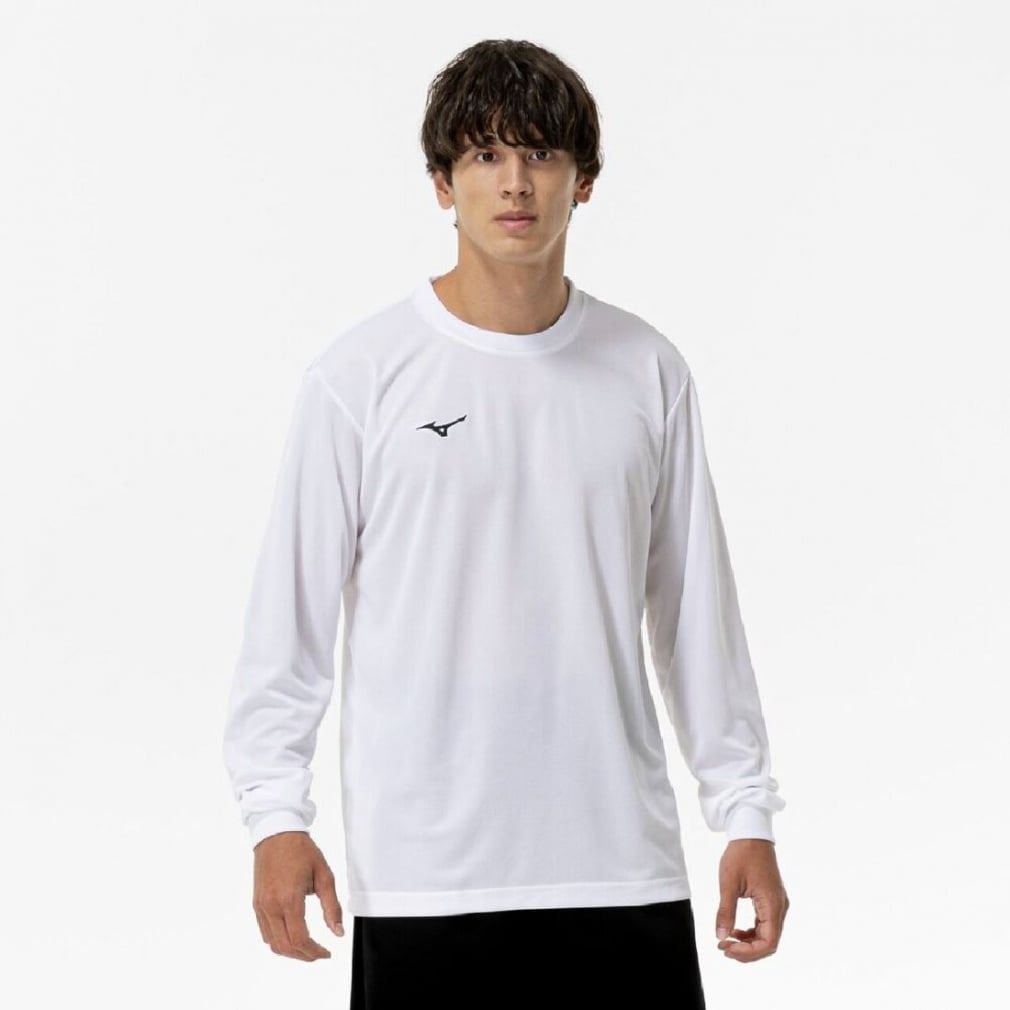 ナビドライTシャツ 長袖・丸首・(ホワイト-S)