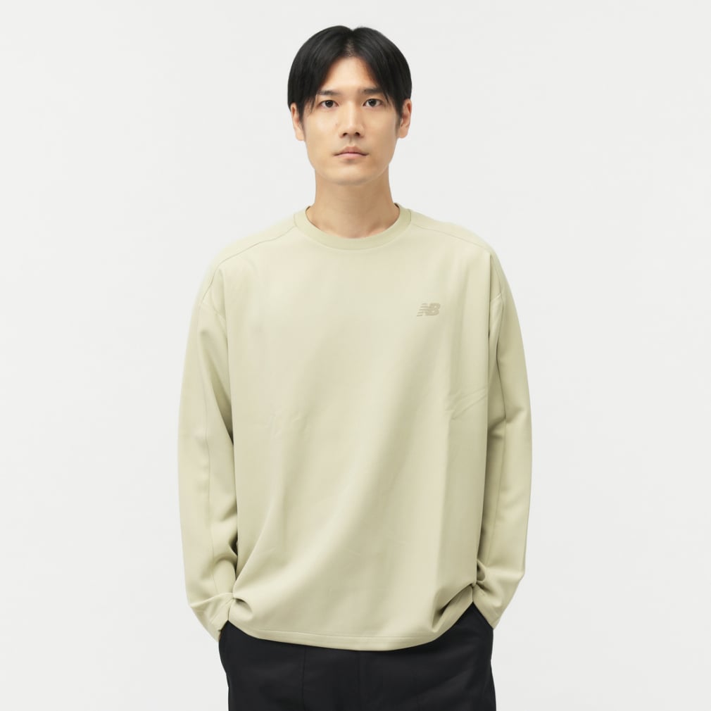 THE CITY ウーブンロングスリーブTシャツ(セピア-S)