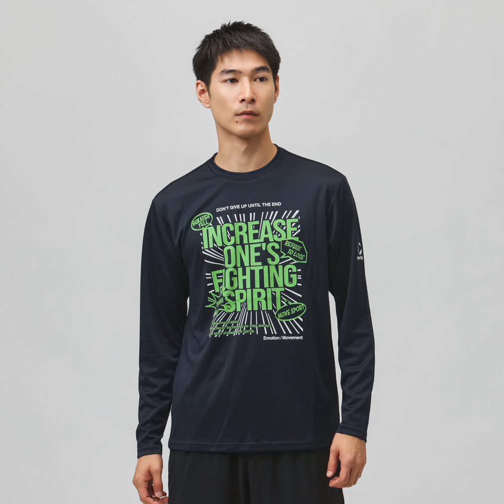 ムーブスポーツ メンズ 長袖 機能 Tシャツ メッセージTシャツ