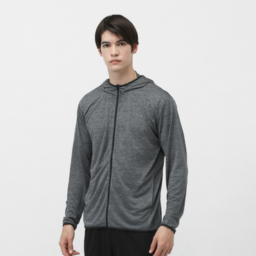 iCOOL 遮熱UV ジップパーカー(ダークグレー×ダークグレー-S　メンズ)