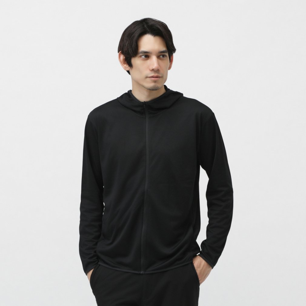 lovilyn UVカットパーカー　黒　ブラック UVカットラグランパーカー レディース メール便不可 – coca公式