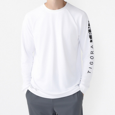 ドライメッシュロングTシャツ(ホワイト-S　メンズ)