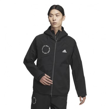 スタンダード.1 レギュラーフィット ボンデッド3層フリース フルジップフード付きトラックトップ(ブラック-2XL　メンズ)