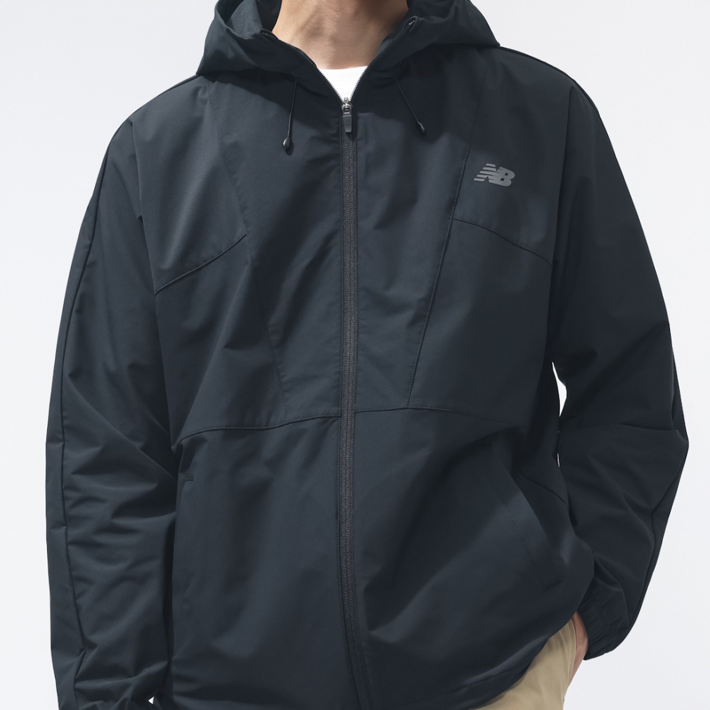 THE CITY フーデットウーブンジャケット(ブラック-S)