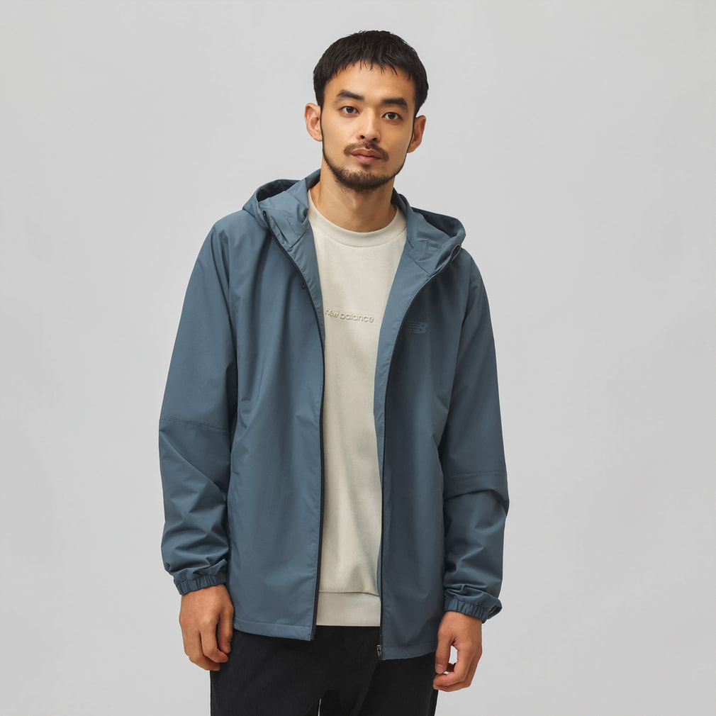 STUDIO by DÜRBAN グレー ジャケット（素材：麻）BB7体 ニューバランス THE CITY メンズ ウインドジャケット フーデット