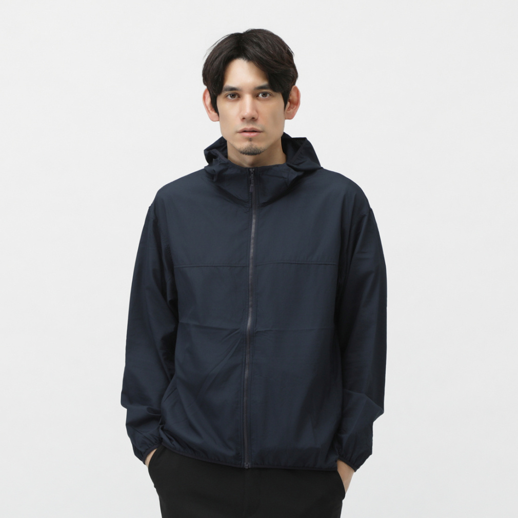 [Picture organic clothing] 撥水パーカー (海外L) zero撥水オーガニックコットンストレッチアノラックパーカー - 黒