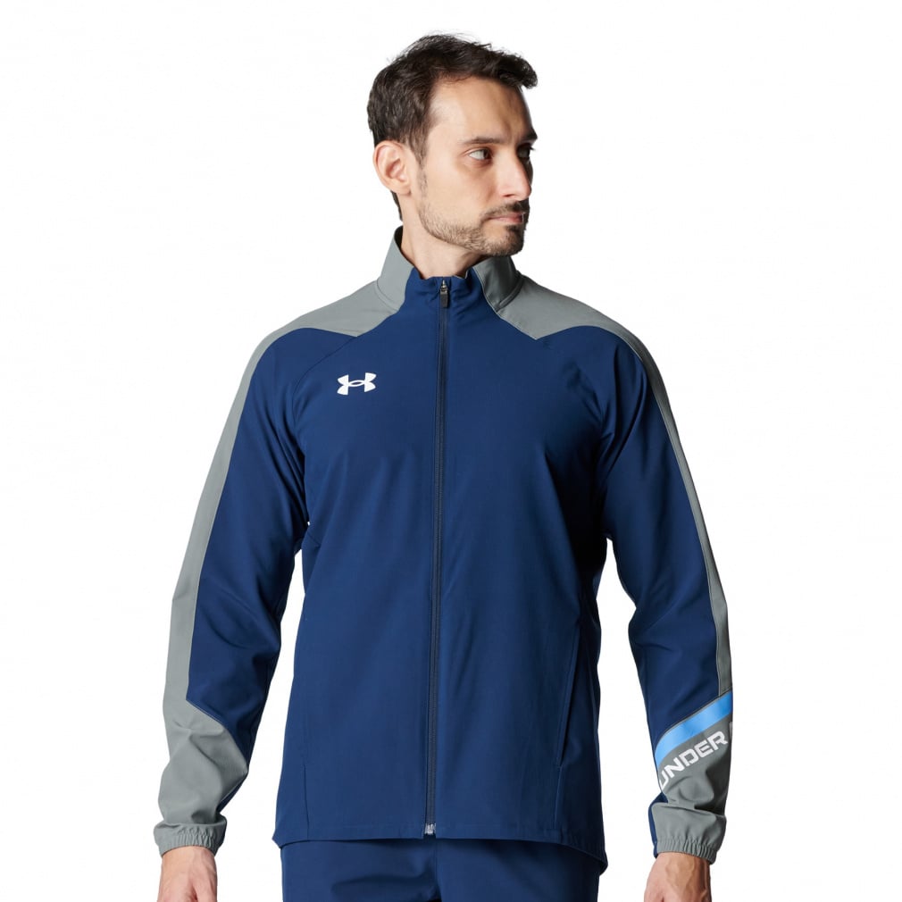 UAウーブン フルジップ ジャケット(ダークブルー-S)