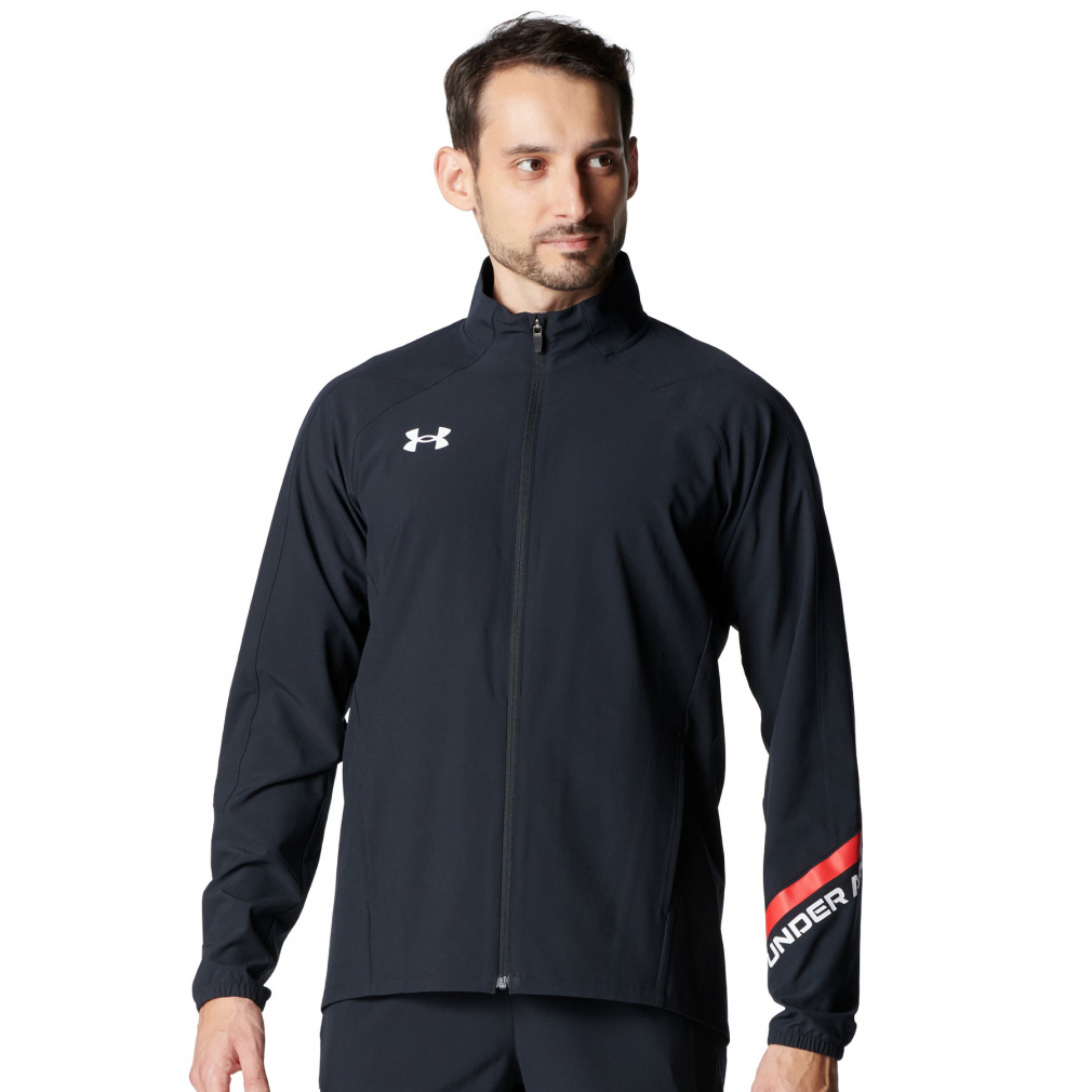 UAウーブン フルジップ ジャケット(ブラック-S)