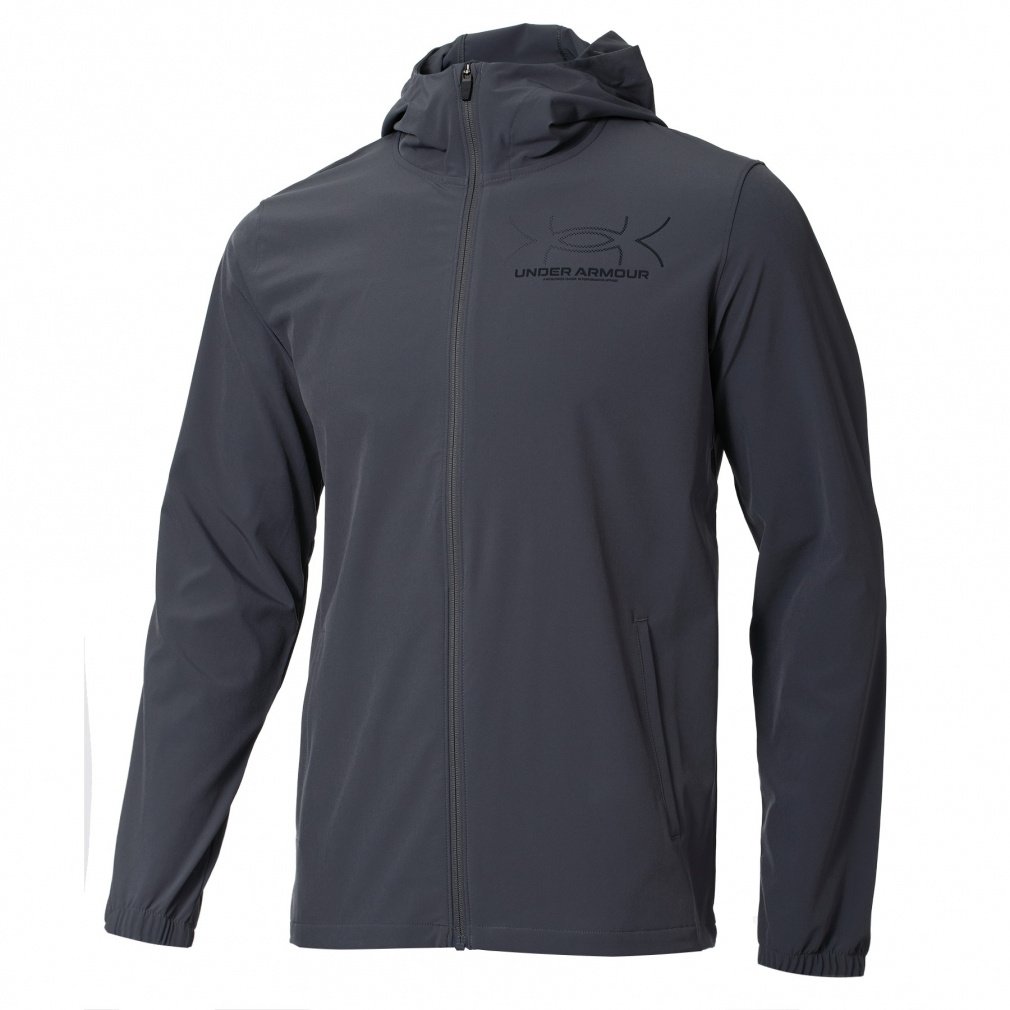 UAウーブン ロゴ グラフィック ジャケット(グレー-S)