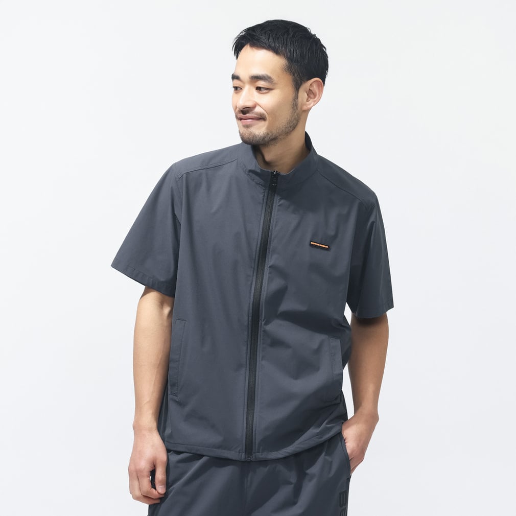 トレーニングショートスリーブジャケット(チャコールグレー-S)