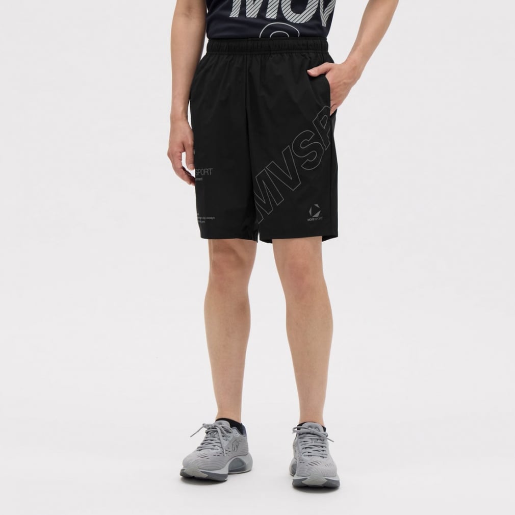 ストレッチウーブン ハーフパンツ(ブラック-M)