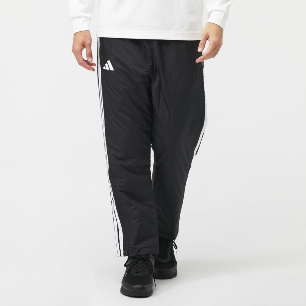 アディダス メンズ 中綿パンツ スリーストライプスルーズフィット中