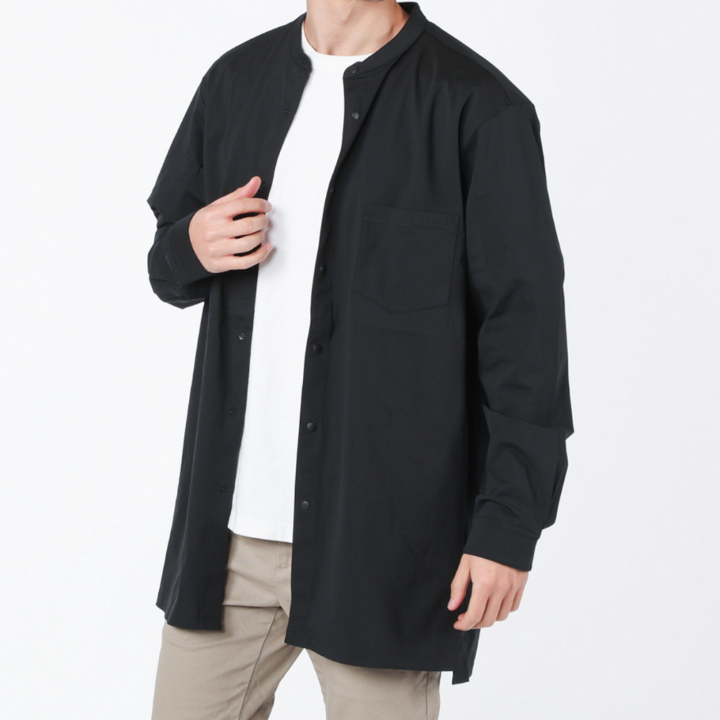 TIGORA ULTIMATE 軽量ストレッチバンドカラーシャツ メンズ 長袖シャツ