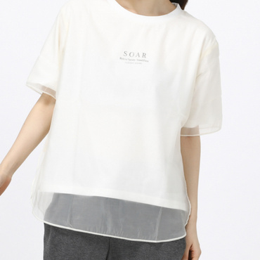 シアーレイヤードロゴTシャツ