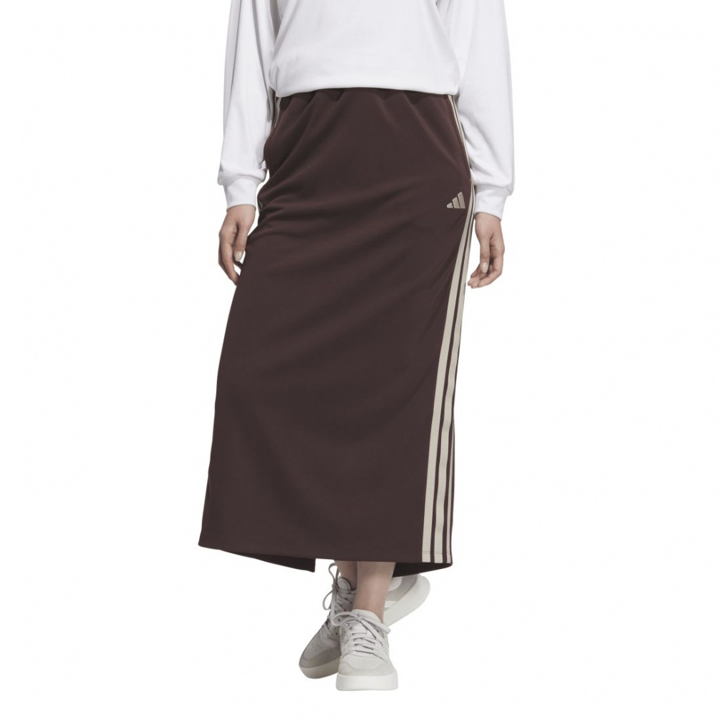 アディダス レディース ジャージパンツ W MH 3S KN Iラインスカート SW799 KA0966 スポーツウェア : ブラウン adidas