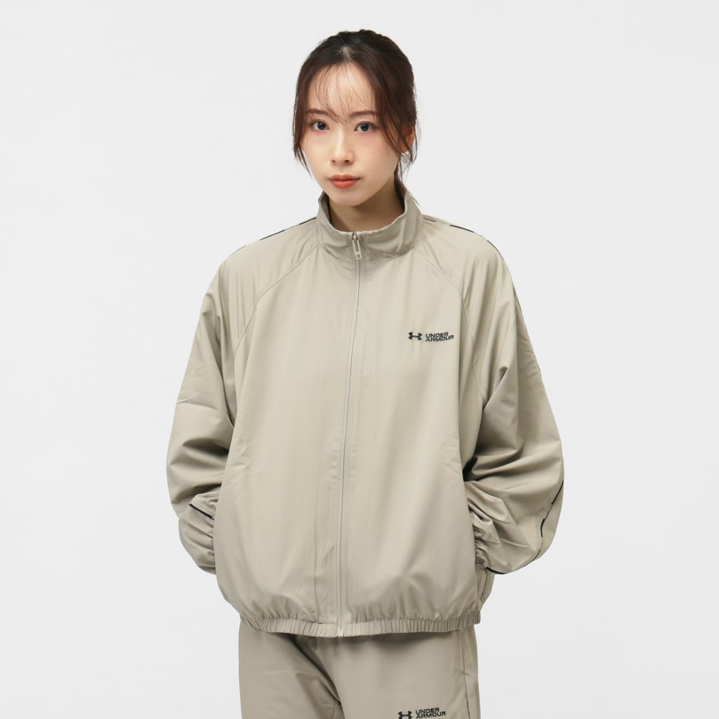 UAトリコット ライナー ウーブン フーディー(ベージュ-S)