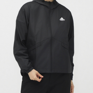 エッセンシャルズ オーバーサイズ ロゴ ウインドブレーカー(ブラック-S)