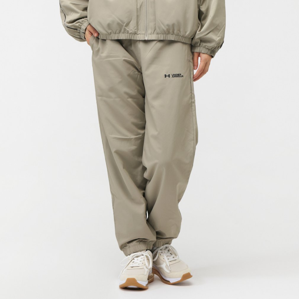 アンダーアーマー UNDER ARMOUR UAトリコット ライナー ウーブン パンツ レディース ベージュ スポーツ フィットネス ロング パンツ 6007722-203 アンダーアーマー レディース ウインドパンツ UAトリコット ライナー