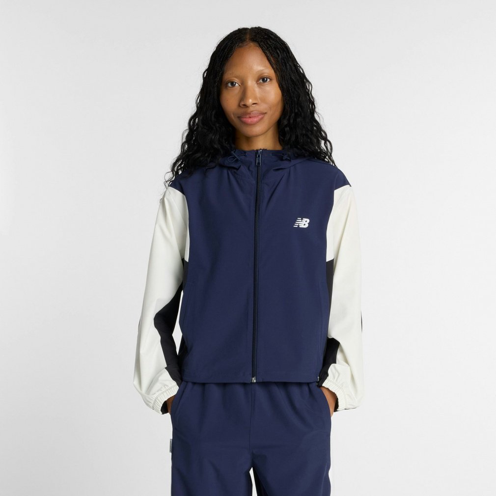 ニューバランス レディース クロスジャケット ウーブンフーデッド