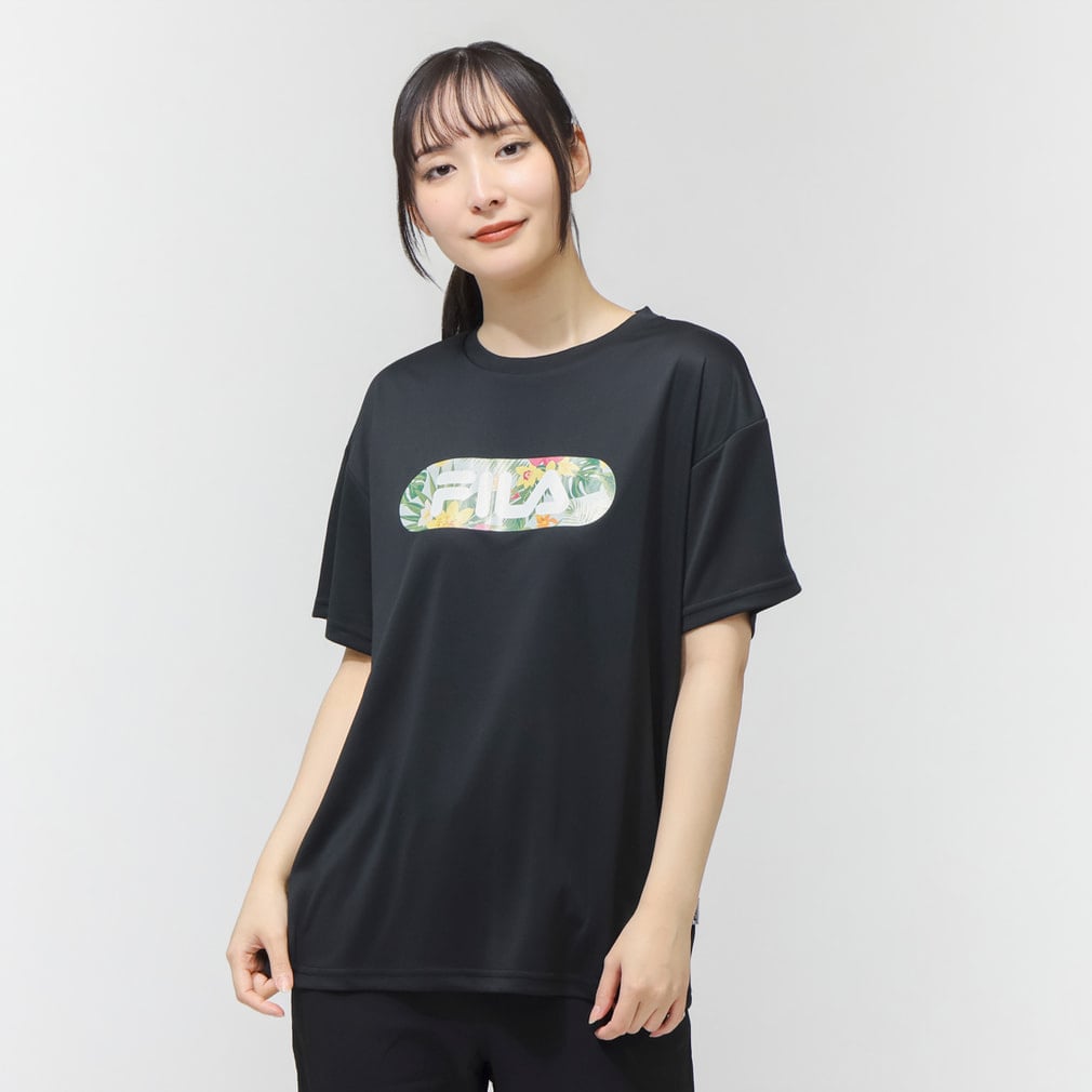 FILA ブラック Tシャツ キュロット セット FILA（フィラ） フィラ《FILA》Tシャツ・短パン ハーフパンツ T