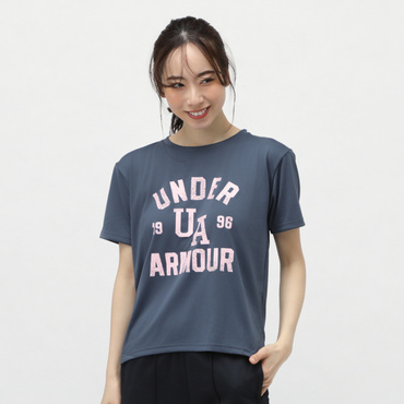 UAテック ボックス グラフィック Tシャツ(ダークグレー-S　レディス)