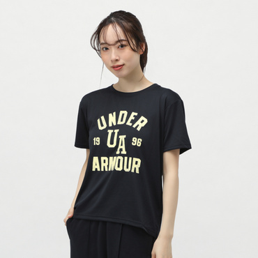 UAテック ボックス グラフィック Tシャツ(ブラック-S　レディス)