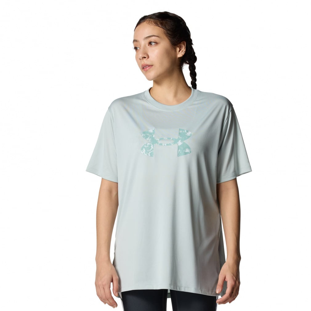 UAテック オーバーサイズド ビッグロゴ Tシャツ(グレッシュグリン-S)