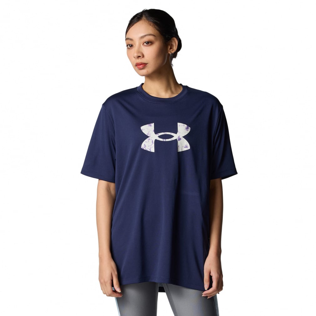 UAテック オーバーサイズド ビッグロゴ Tシャツ(ネイビー-S)