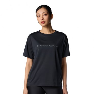 UAテック ワードマーク プリント Tシャツ(ブラック-L)