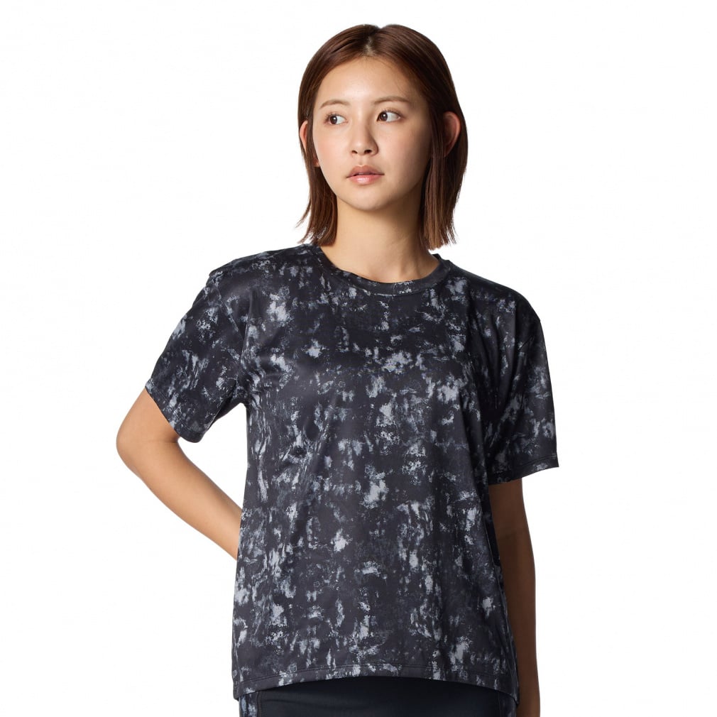 UAテック ボックス オールオーバー プリント Tシャツ(ブラック-S)