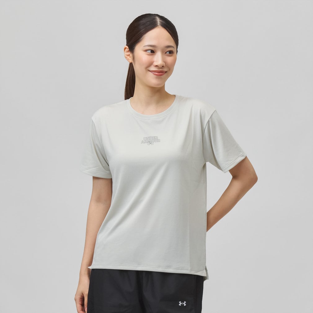 UAテック グラフィック ボックス ショートスリーブ Tシャツ(オフホワイト-S)