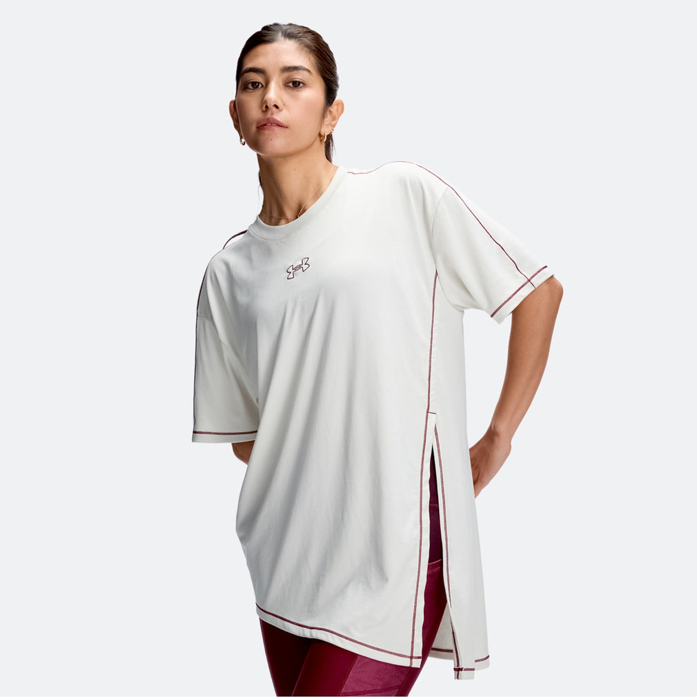 UAテック オーバーサイズド タイド アップ ショートスリーブ Tシャツ(オフホワイト-S)