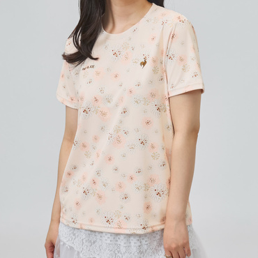 ポールアンドジョーコラボ サンスクリーン総柄半袖Tシャツ(グレッシュピンク-M)