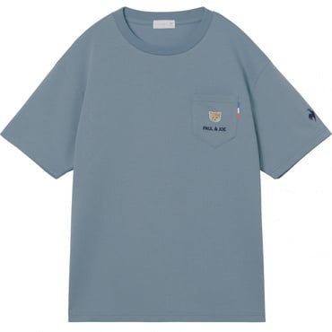 ポールアンドジョーコラボ 綿混ボックスTシャツ(ブルーグレー-M)