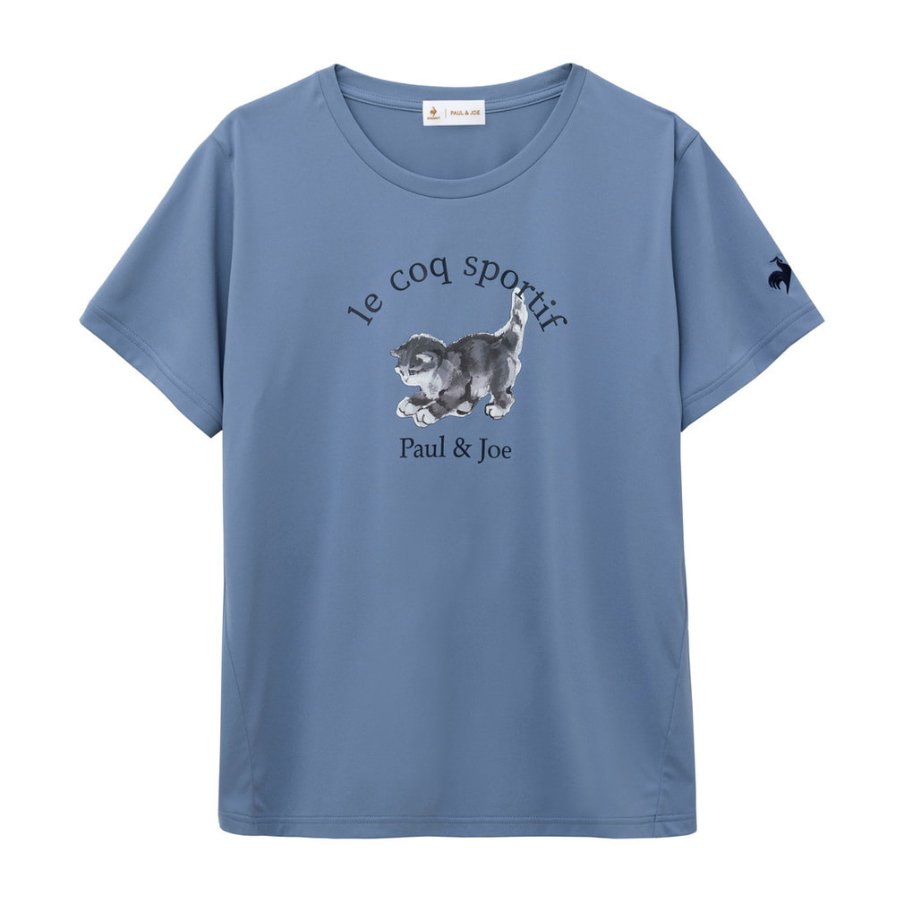 ポールアンドジョーコラボ サンスクリーンスムースニット半袖Tシャツ(サックスブルー-M)