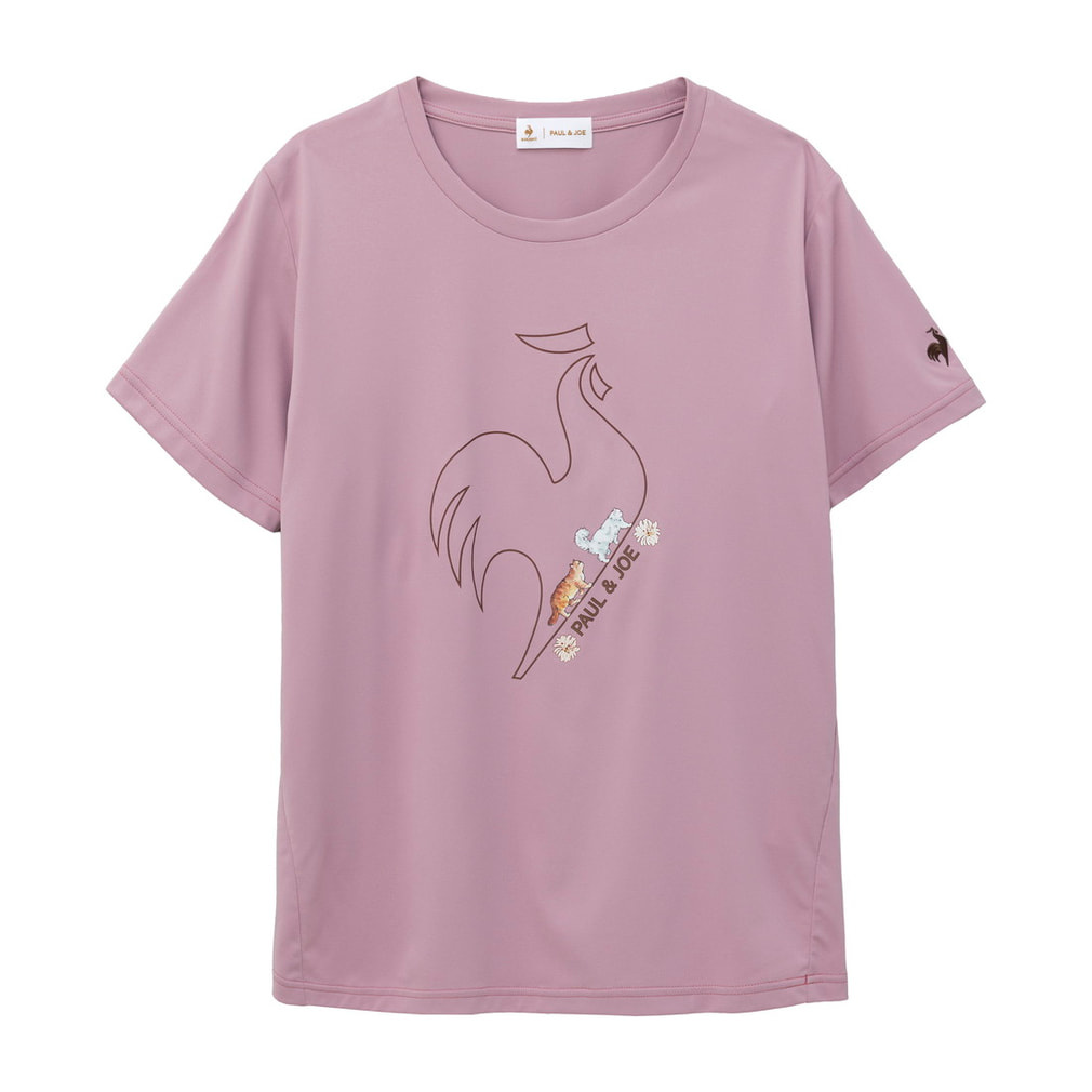 ポールアンドジョーコラボ サンスクリーンスムースニット半袖Tシャツ(ピンク-M)