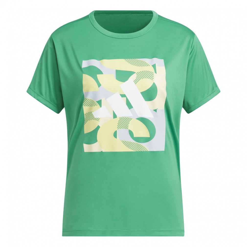 グラフィック半袖Tシャツ(グリーン-S　レディス)