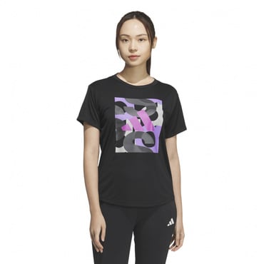 グラフィック半袖Tシャツ(ブラック-S　レディス)