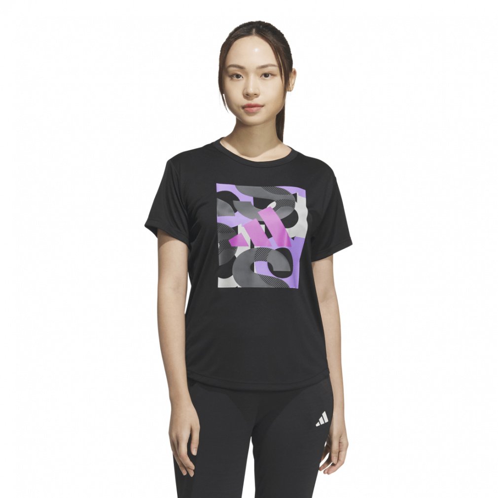グラフィック半袖Tシャツ(ブラック-S　レディス)