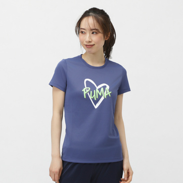 ESS ダブルフェイス ニット ロゴ Tシャツ(ブルー-S　レディス)